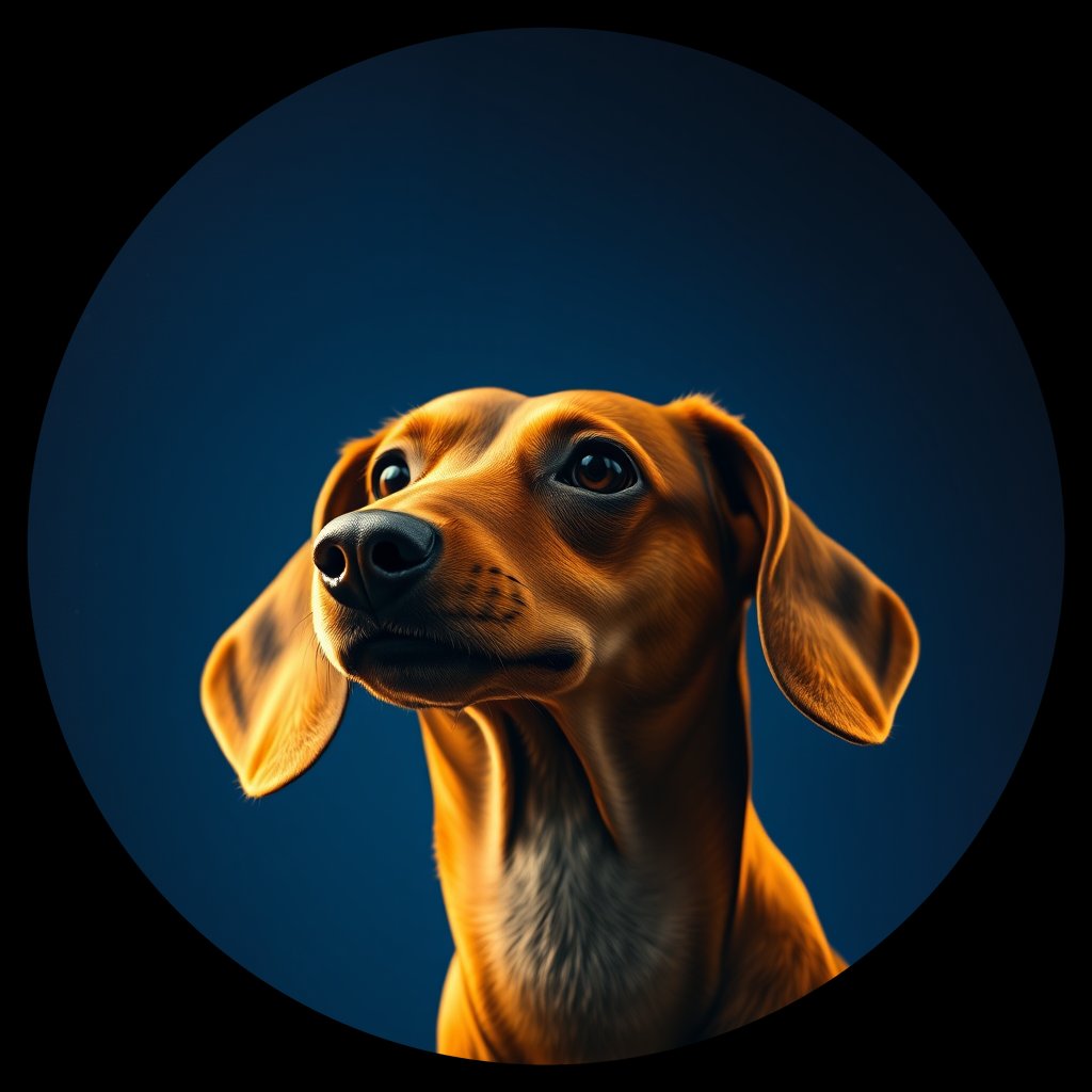 Cosmic medallion portrait of Dac_GT113_Dac_GT113, a Dachshund