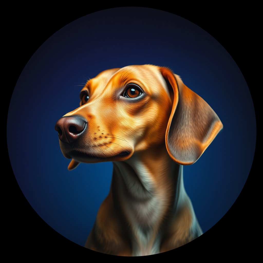 Cosmic medallion portrait of Dac_GT118_Dac_GT118, a Dachshund