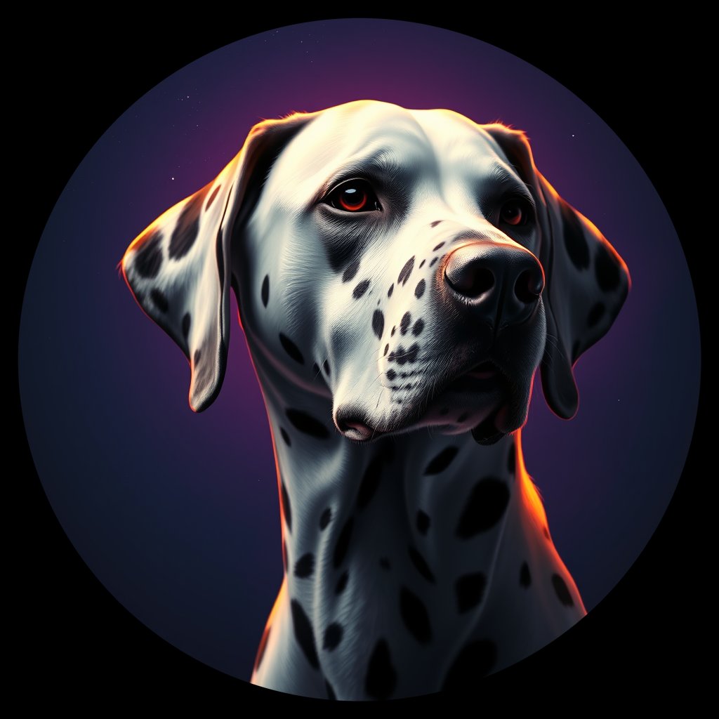 Cosmic medallion portrait of Dal_GT121_Dal_GT121, a Dalmatian