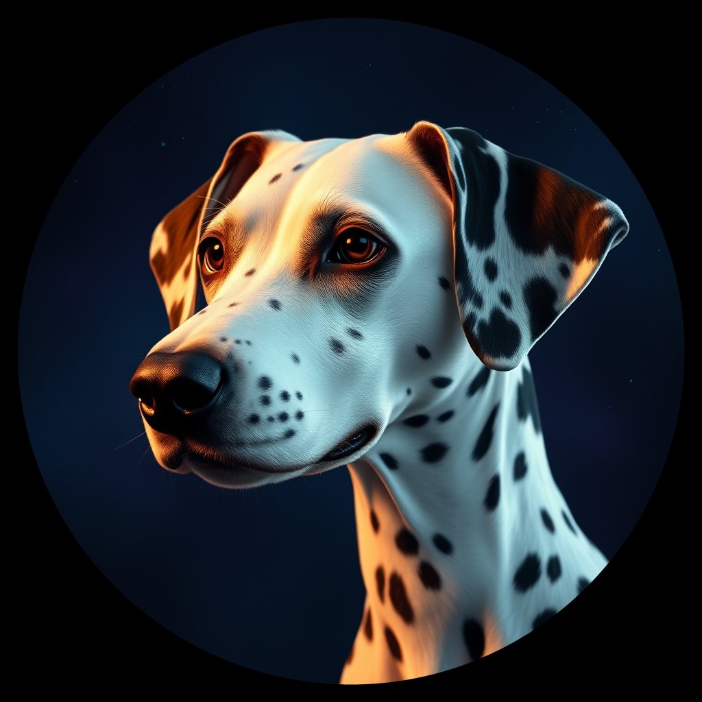 Cosmic medallion portrait of Dal_GT122_Dal_GT122, a Dalmatian