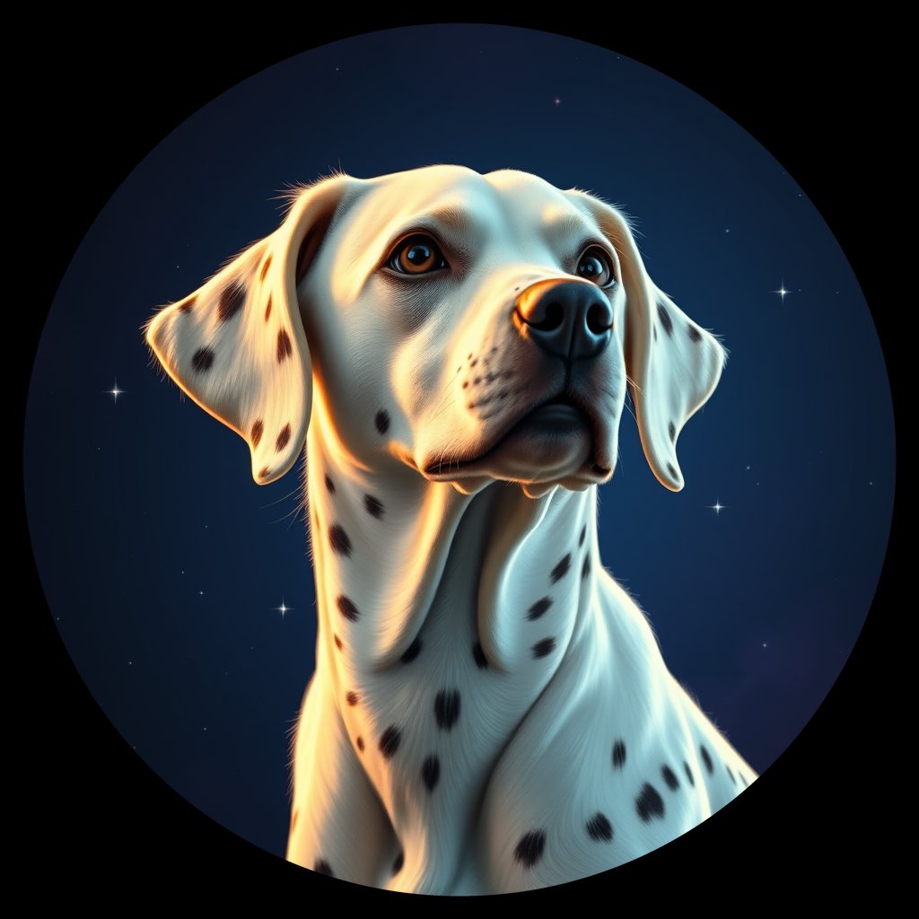 Cosmic medallion portrait of Dal_GT124_Dal_GT124, a Dalmatian
