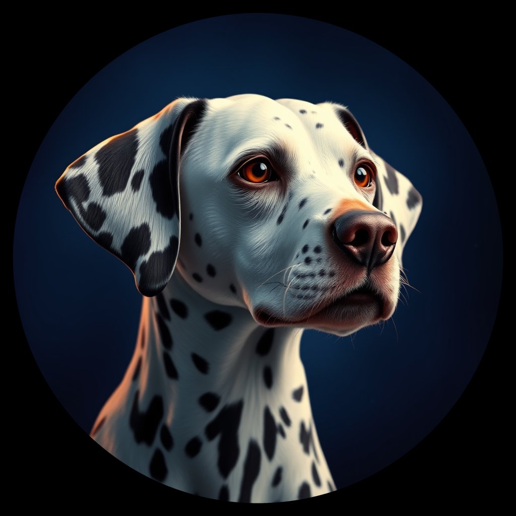 Cosmic medallion portrait of Dal_GT126_Dal_GT126, a Dalmatian