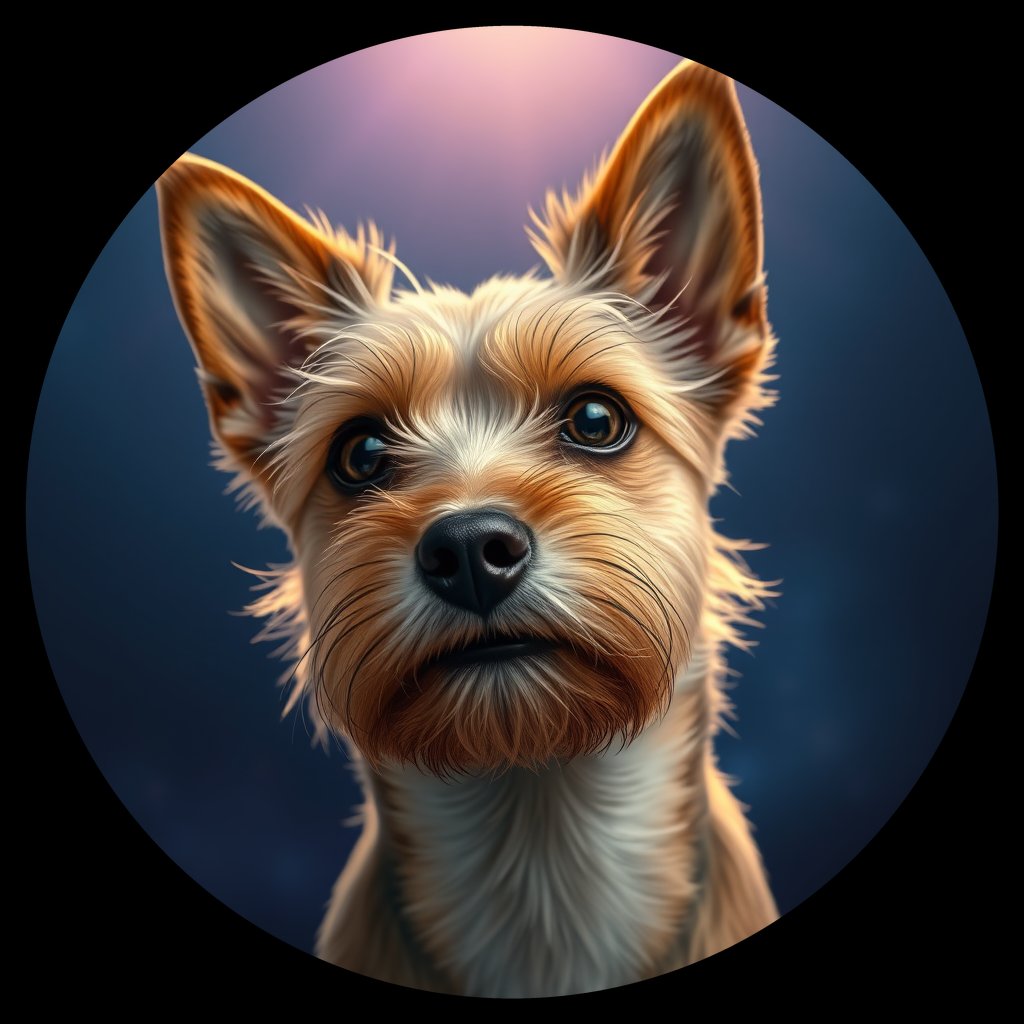 Cosmic medallion portrait of E12-Parker-Hurst-NT_E12-Parker-Hurst-NT, a Norfolk Terrier