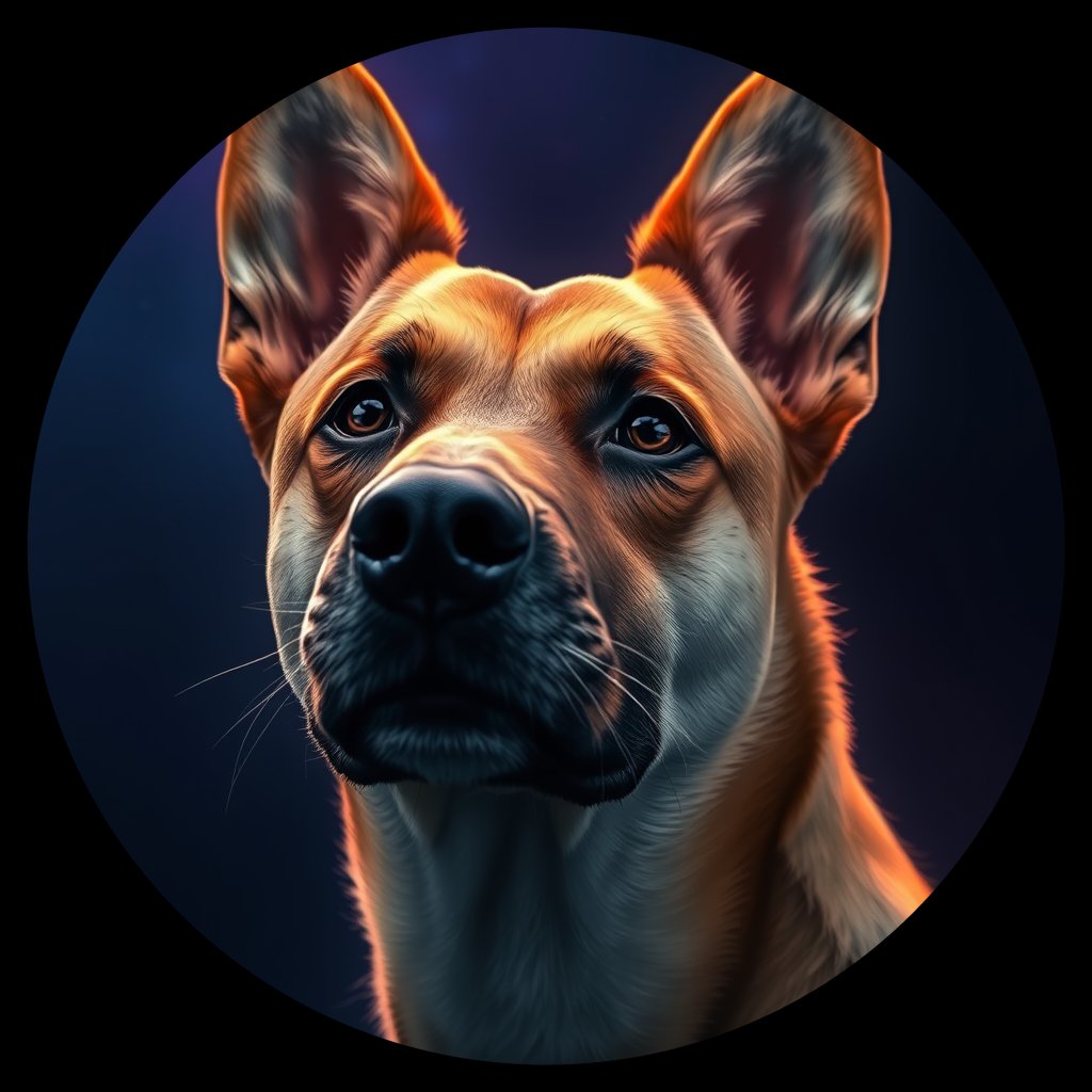 Cosmic medallion portrait of EAST_cd021, a Dingo East