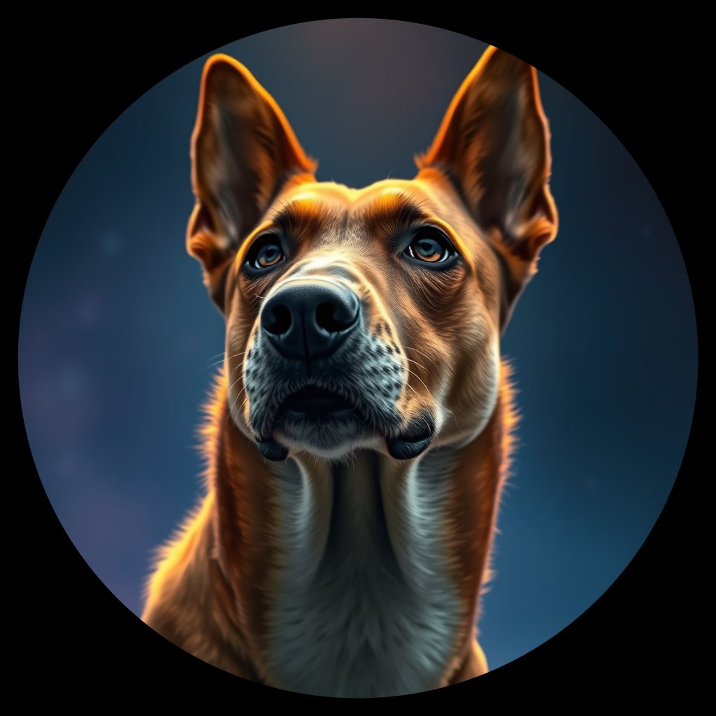 Cosmic medallion portrait of EAST_cd059, a Dingo East