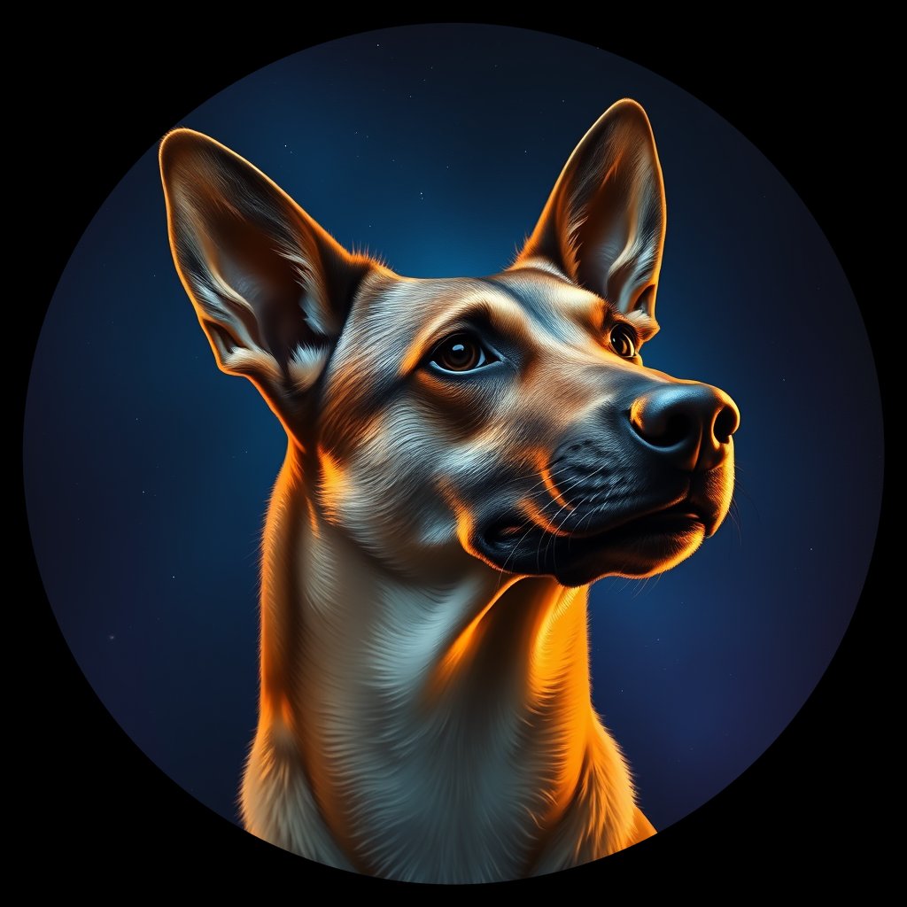 Cosmic medallion portrait of EAST_cd060, a Dingo East