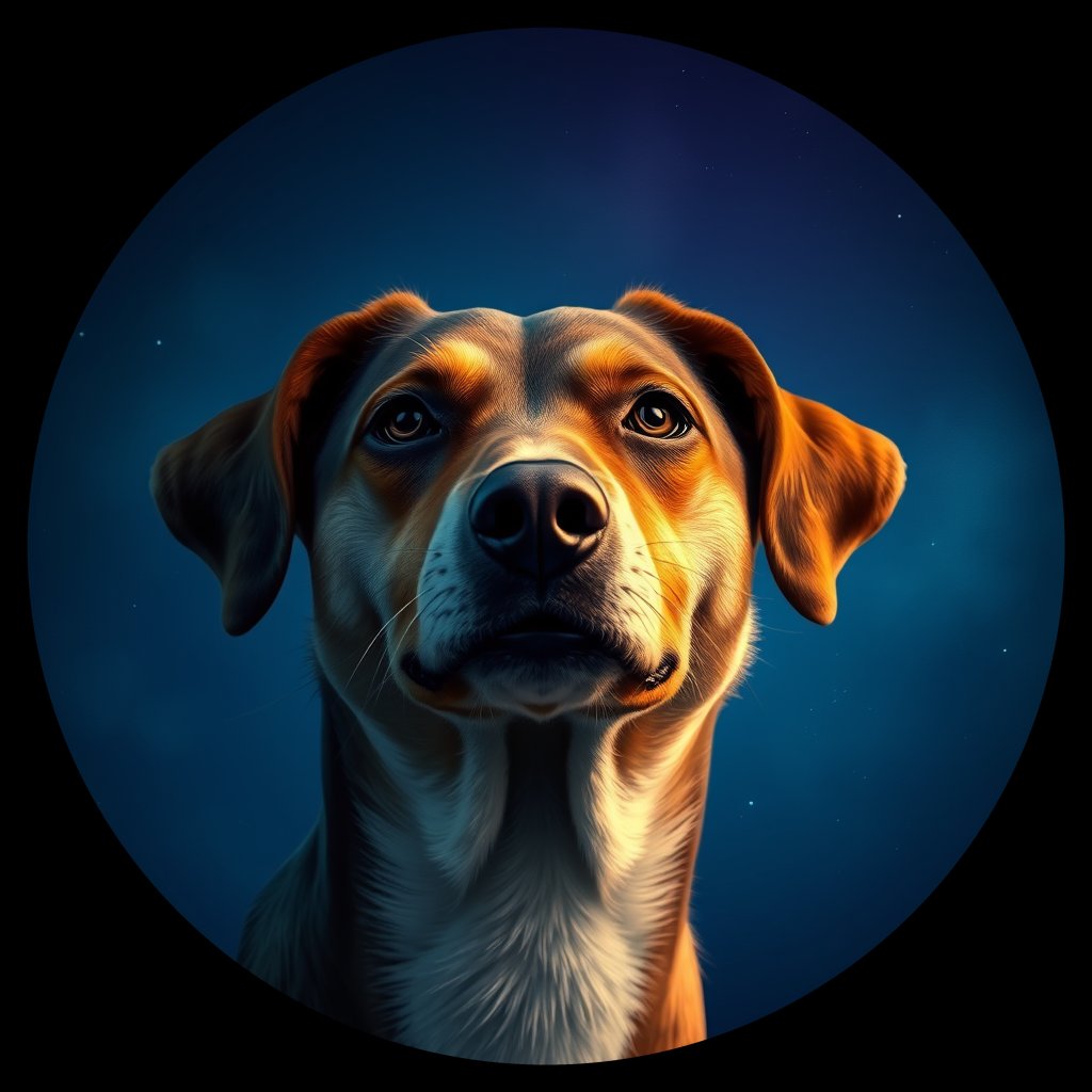 Cosmic medallion portrait of EAST_cd061, a Dingo East