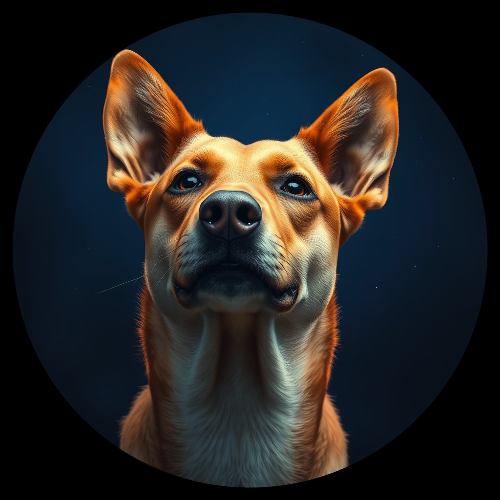 Cosmic medallion portrait of EAST_cd063, a Dingo East