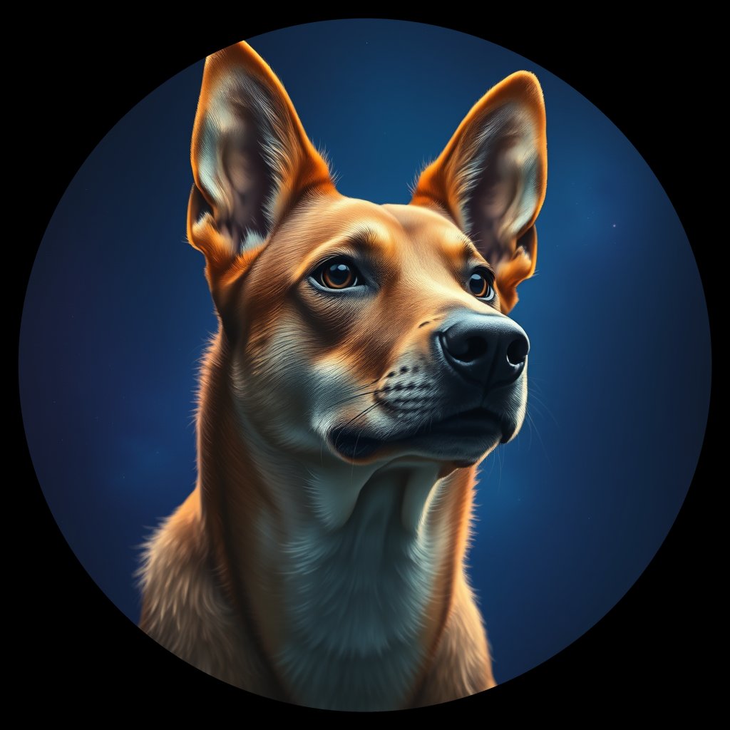 Cosmic medallion portrait of EAST_cd066, a Dingo East