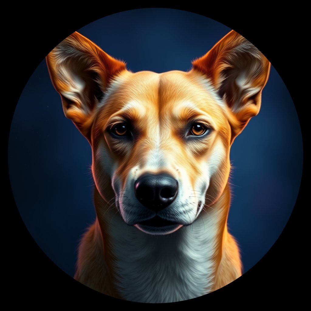 Cosmic medallion portrait of EAST_cd074, a Dingo East