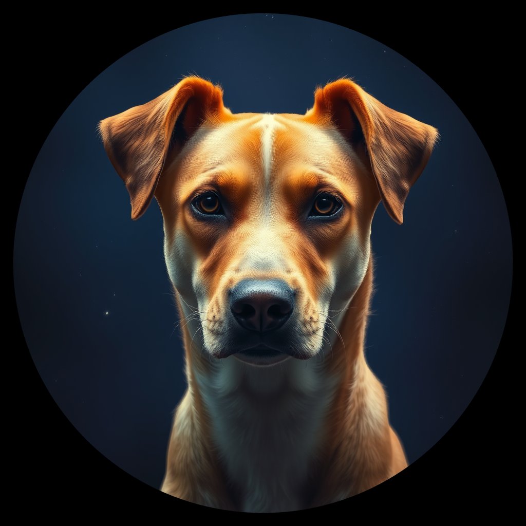 Cosmic medallion portrait of EAST_cd096, a Dingo East