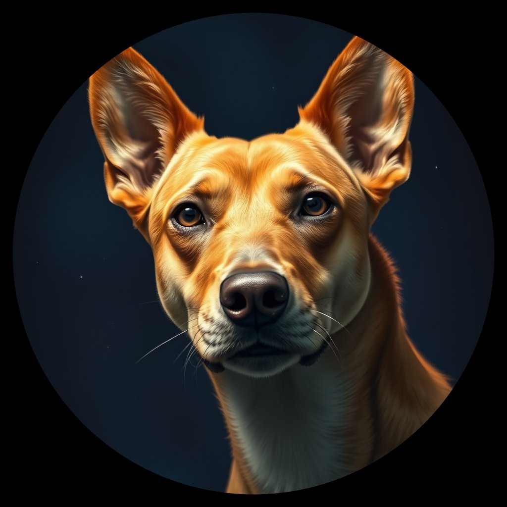 Cosmic medallion portrait of EAST_cd097, a Dingo East