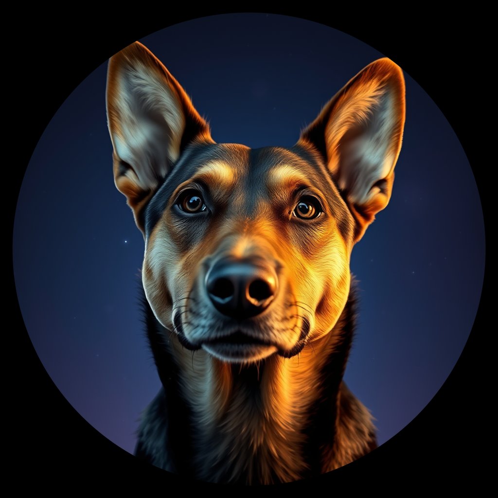 Cosmic medallion portrait of EAST_cd132, a Dingo East
