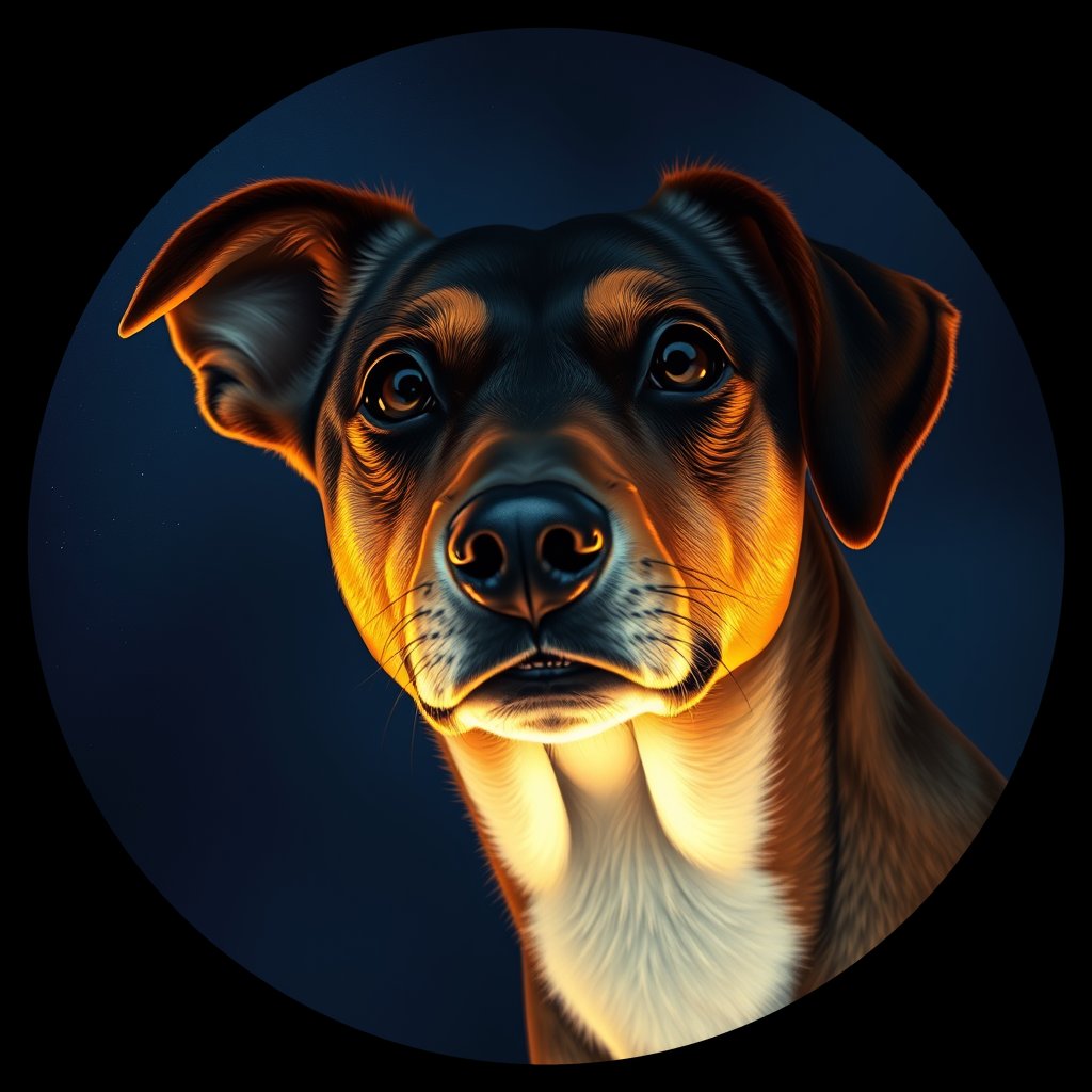 Cosmic medallion portrait of EAST_cd134, a Dingo East