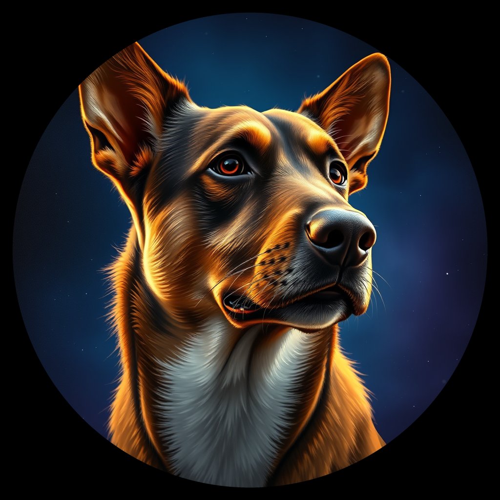 Cosmic medallion portrait of EAST_cd136, a Dingo East