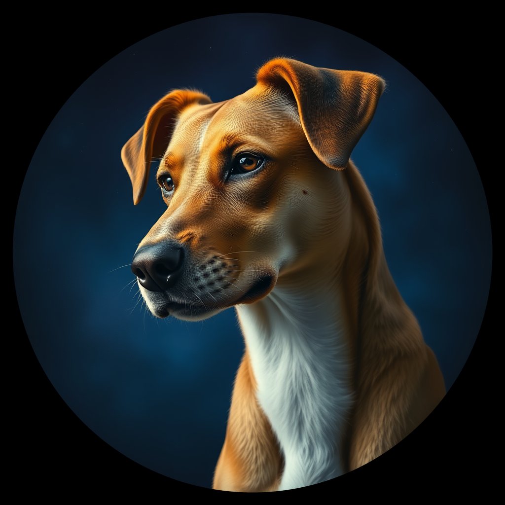 Cosmic medallion portrait of EAST_cd137, a Dingo East