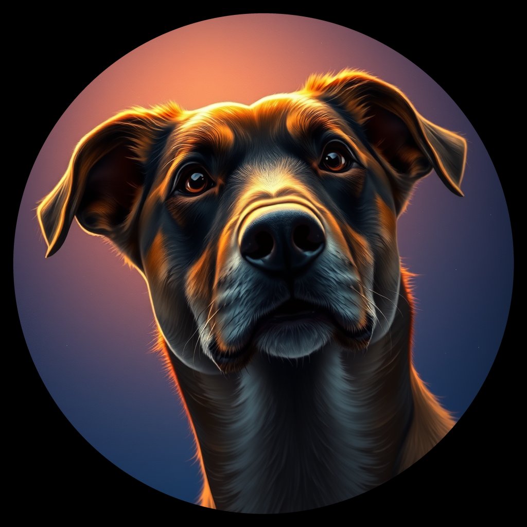 Cosmic medallion portrait of EAST_cd141, a Dingo East
