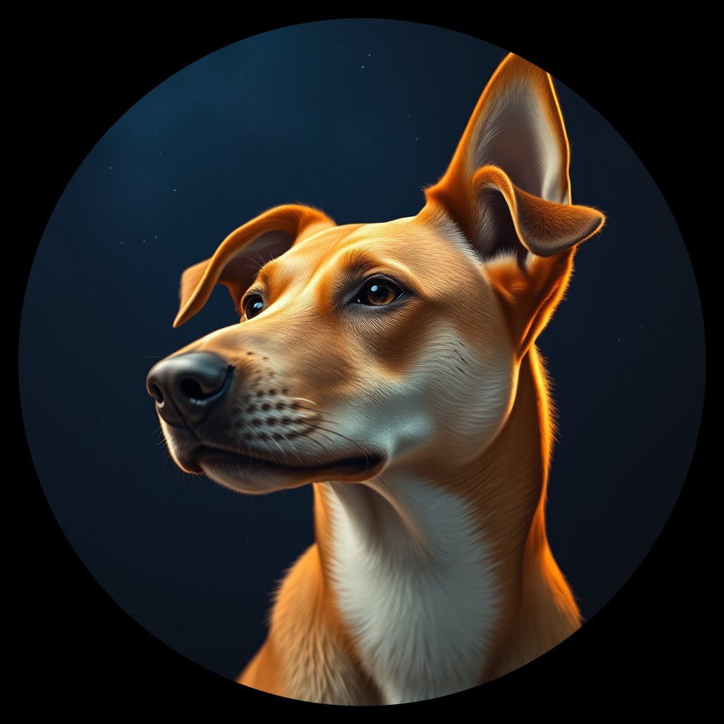 Cosmic medallion portrait of EAST_cd146, a Dingo East