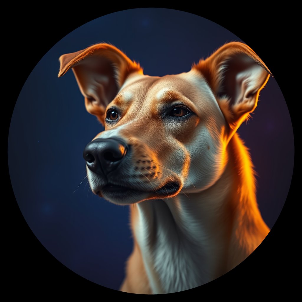 Cosmic medallion portrait of EAST_cd151, a Dingo East