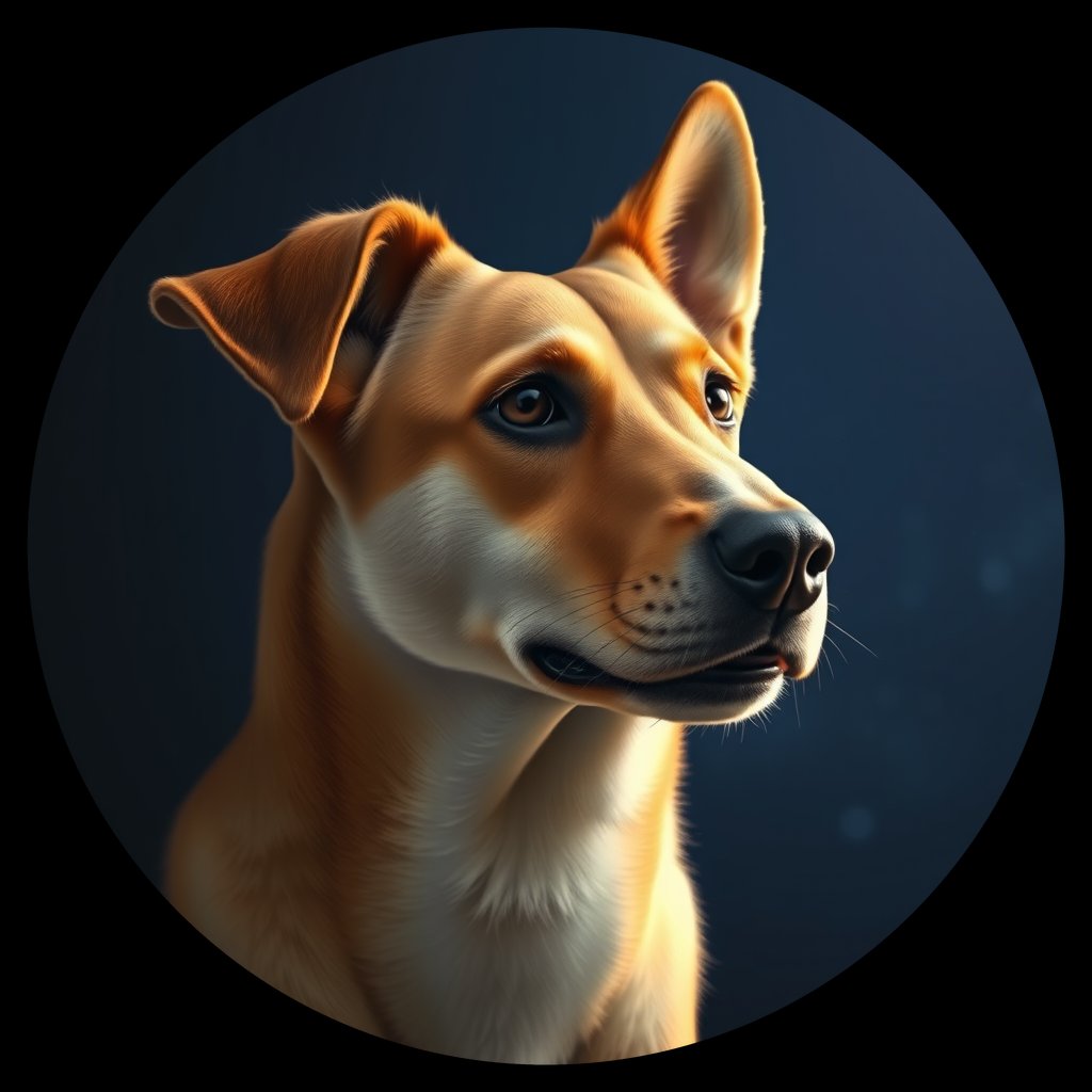 Cosmic medallion portrait of EAST_cd162, a Dingo East