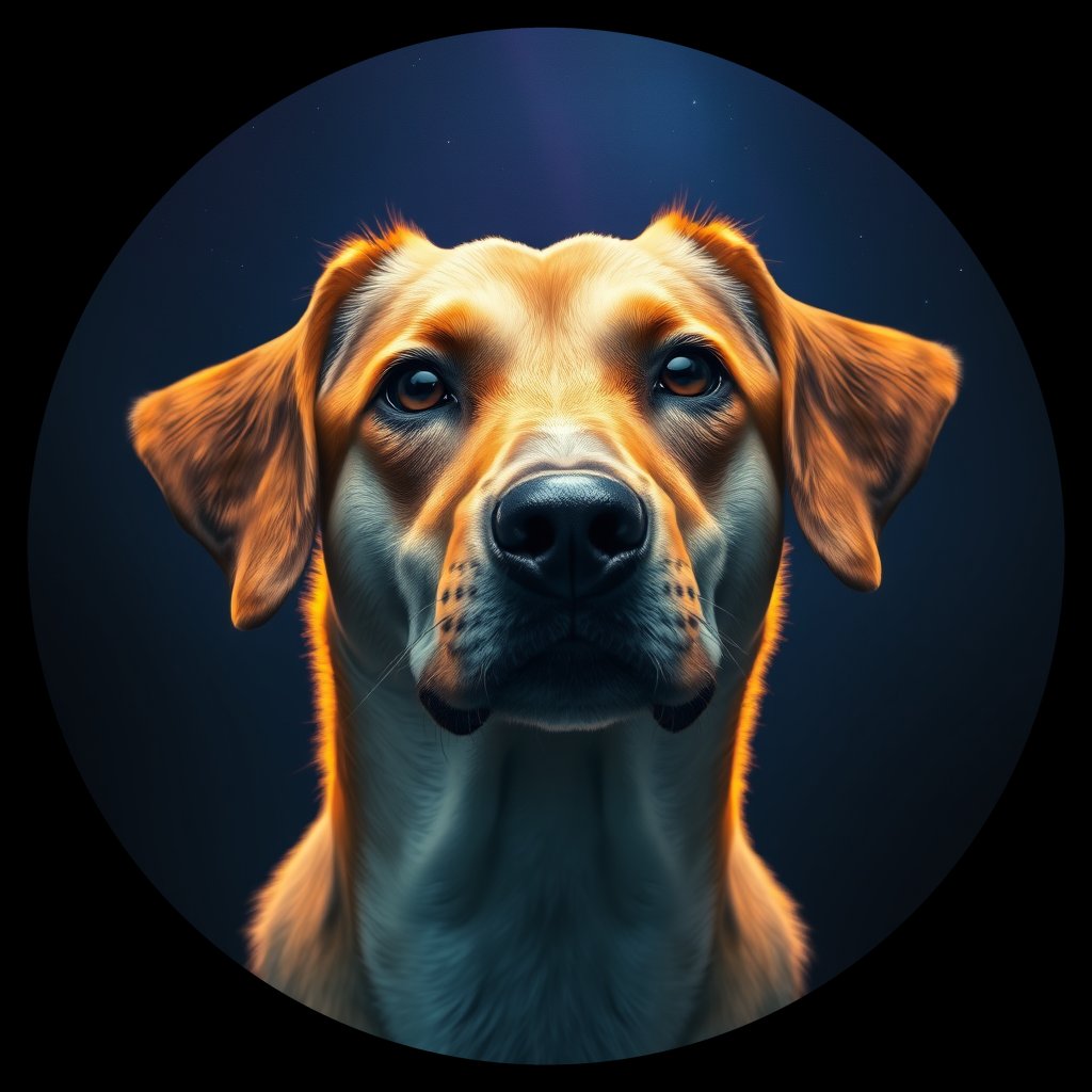 Cosmic medallion portrait of EAST_cd163, a Dingo East