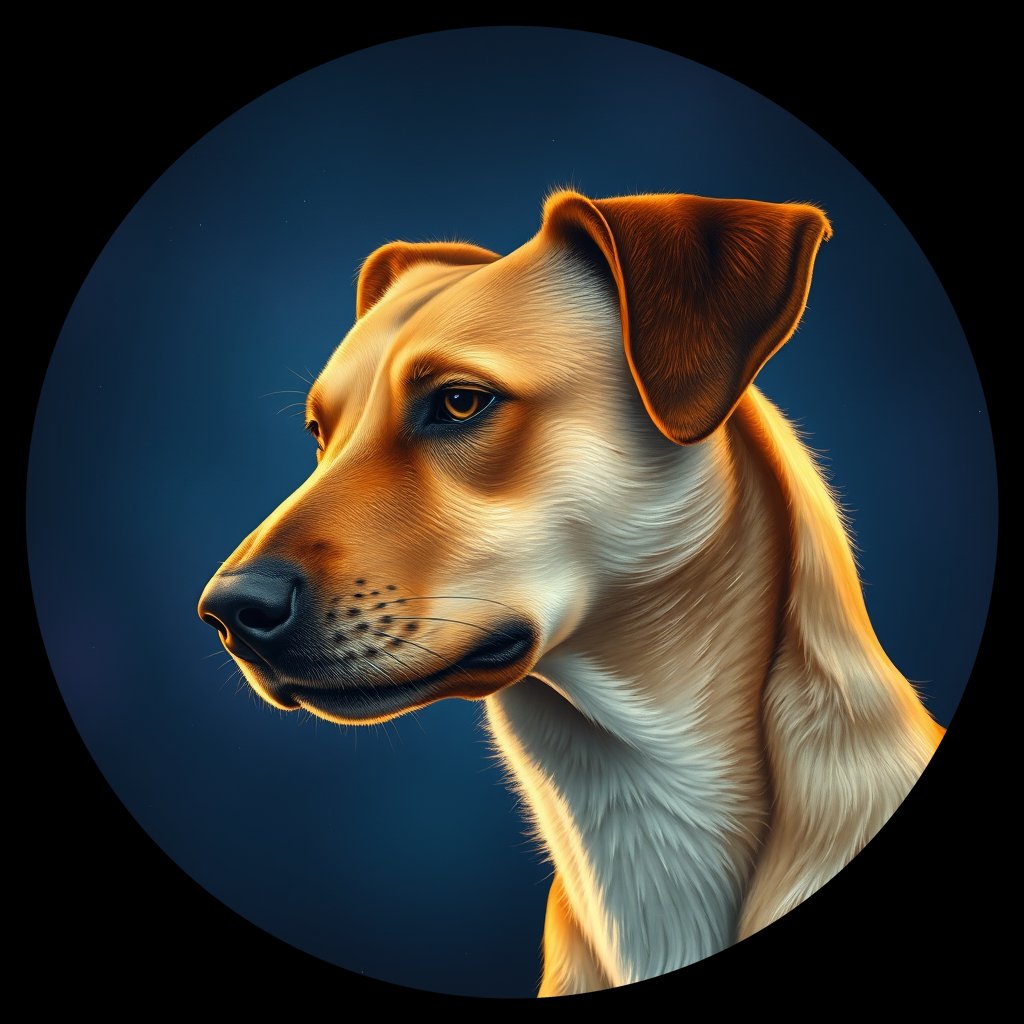 Cosmic medallion portrait of EAST_cd166, a Dingo East