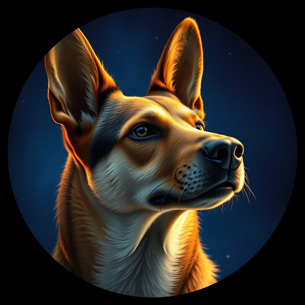 Cosmic medallion portrait of EAST_cd205, a Dingo East