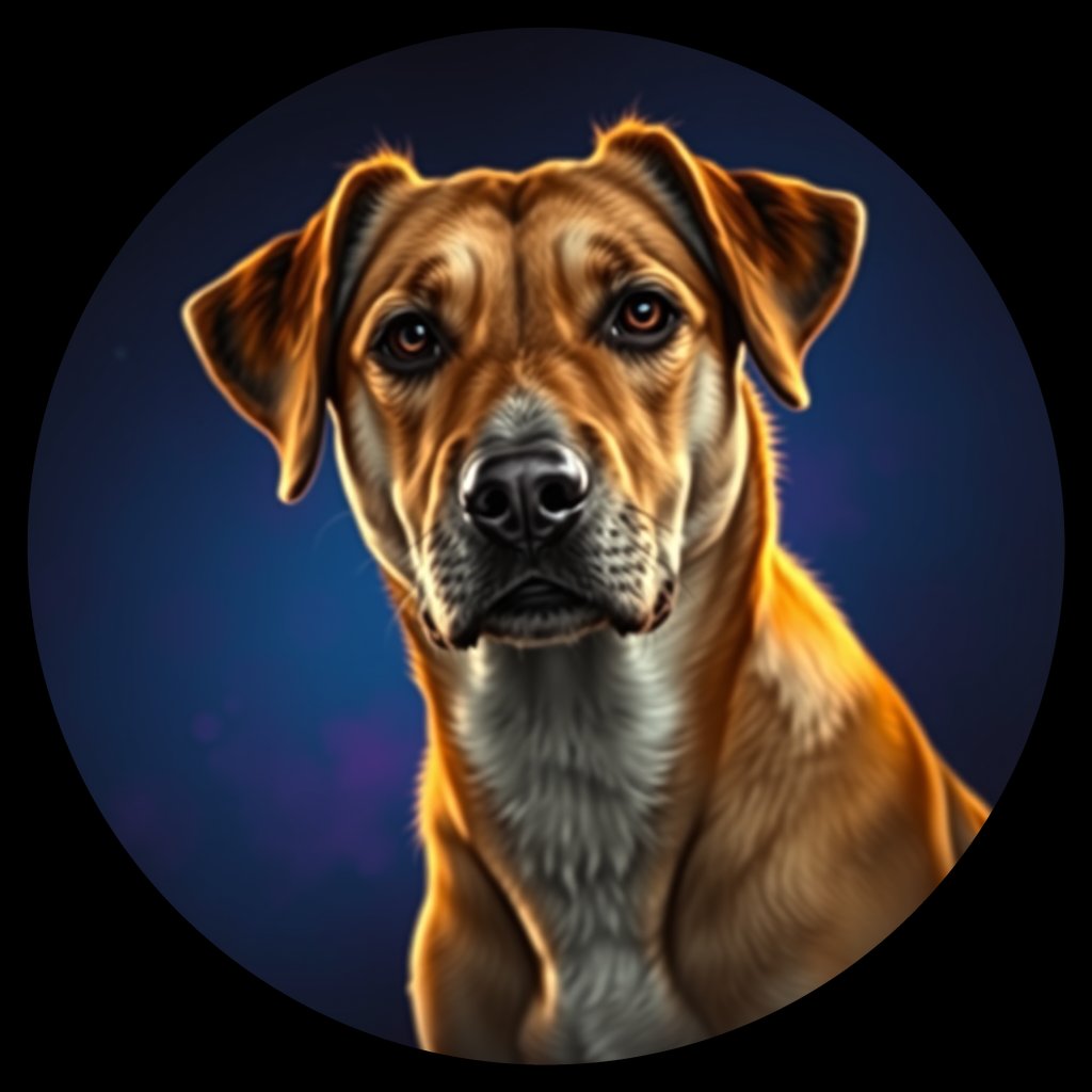 Cosmic medallion portrait of EAST_cd222, a Dingo East