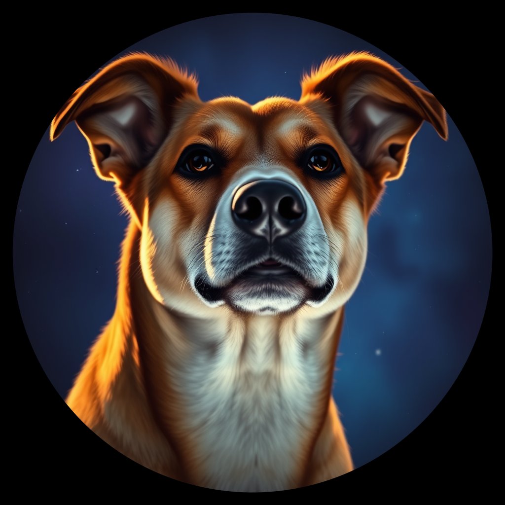 Cosmic medallion portrait of EAST_cd245, a Dingo East