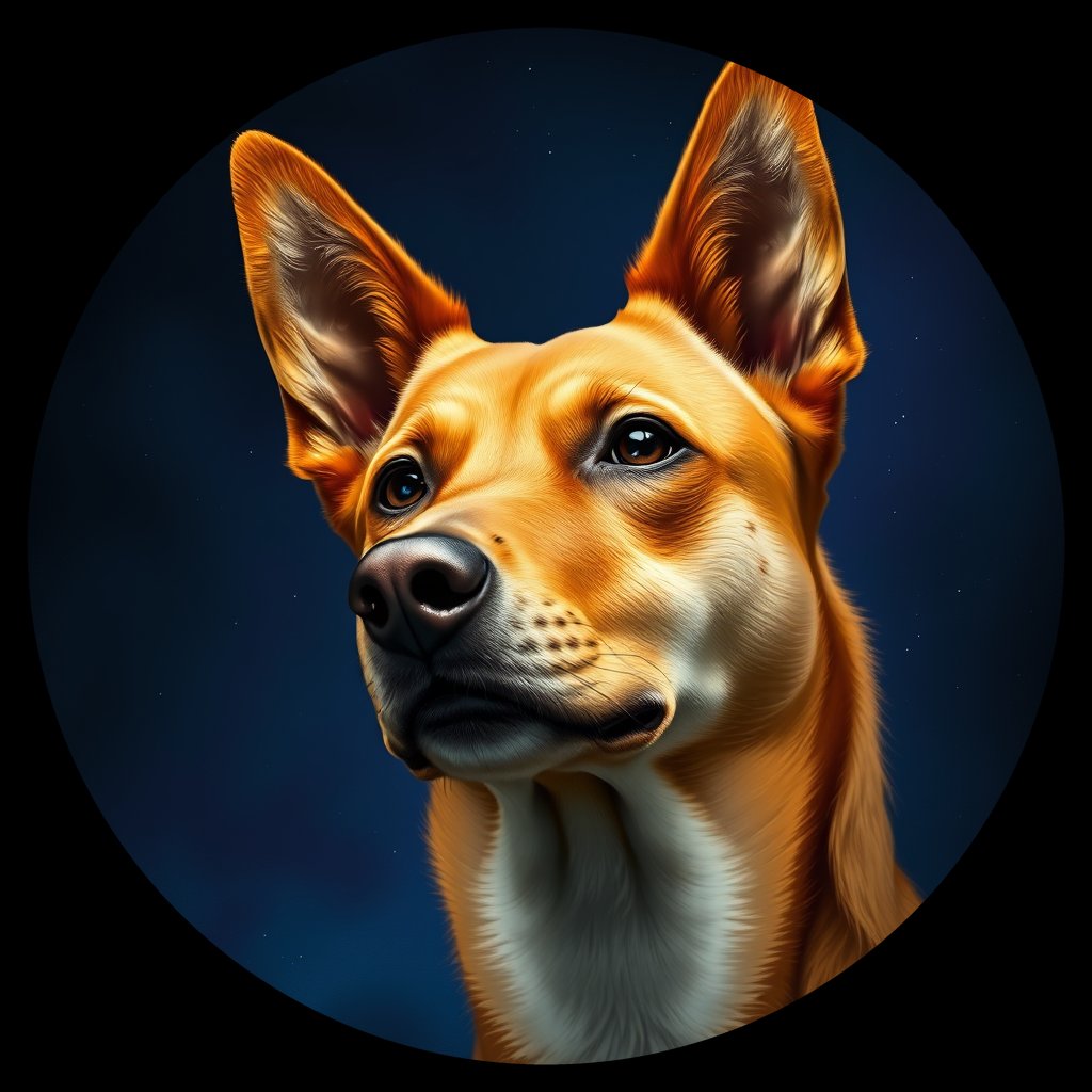 Cosmic medallion portrait of EAST_cd319, a Dingo East