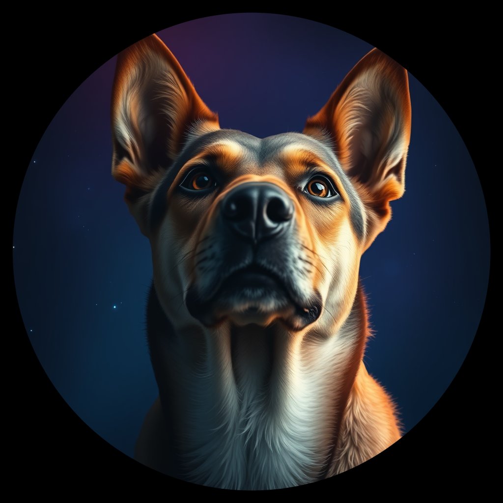 Cosmic medallion portrait of EAST_cd320, a Dingo East