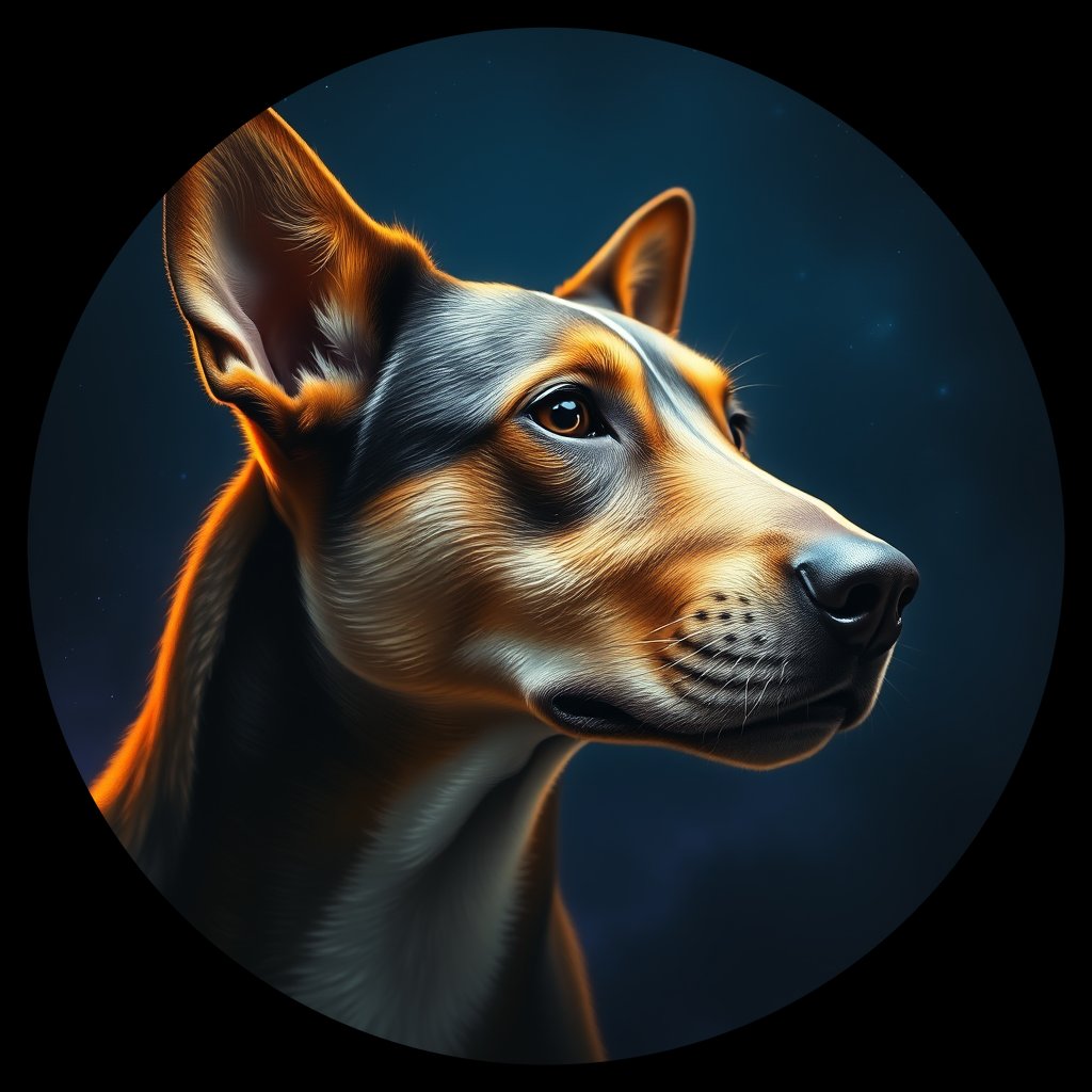 Cosmic medallion portrait of EAST_cd334, a Dingo East