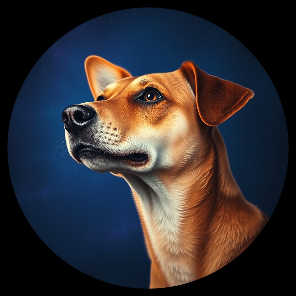 Cosmic medallion portrait of EAST_cd335, a Dingo East