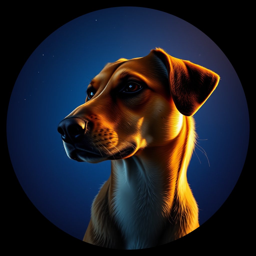 Cosmic medallion portrait of EAST_cd337, a Dingo East