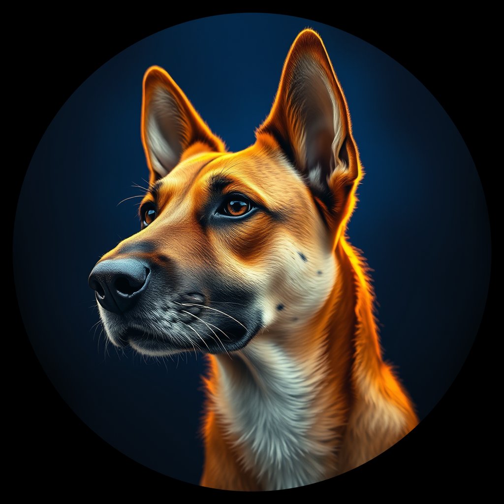 Cosmic medallion portrait of EAST_cd353, a Dingo East
