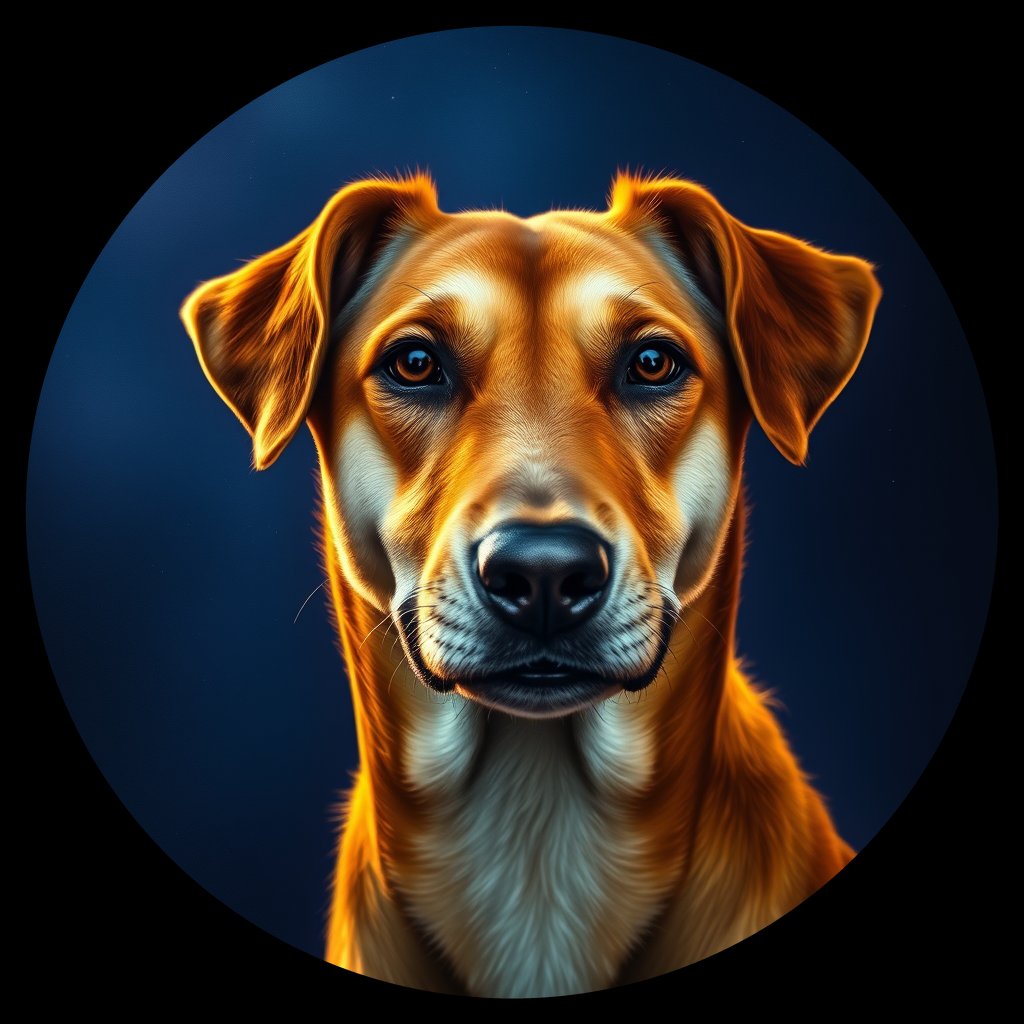 Cosmic medallion portrait of EAST_cd354, a Dingo East