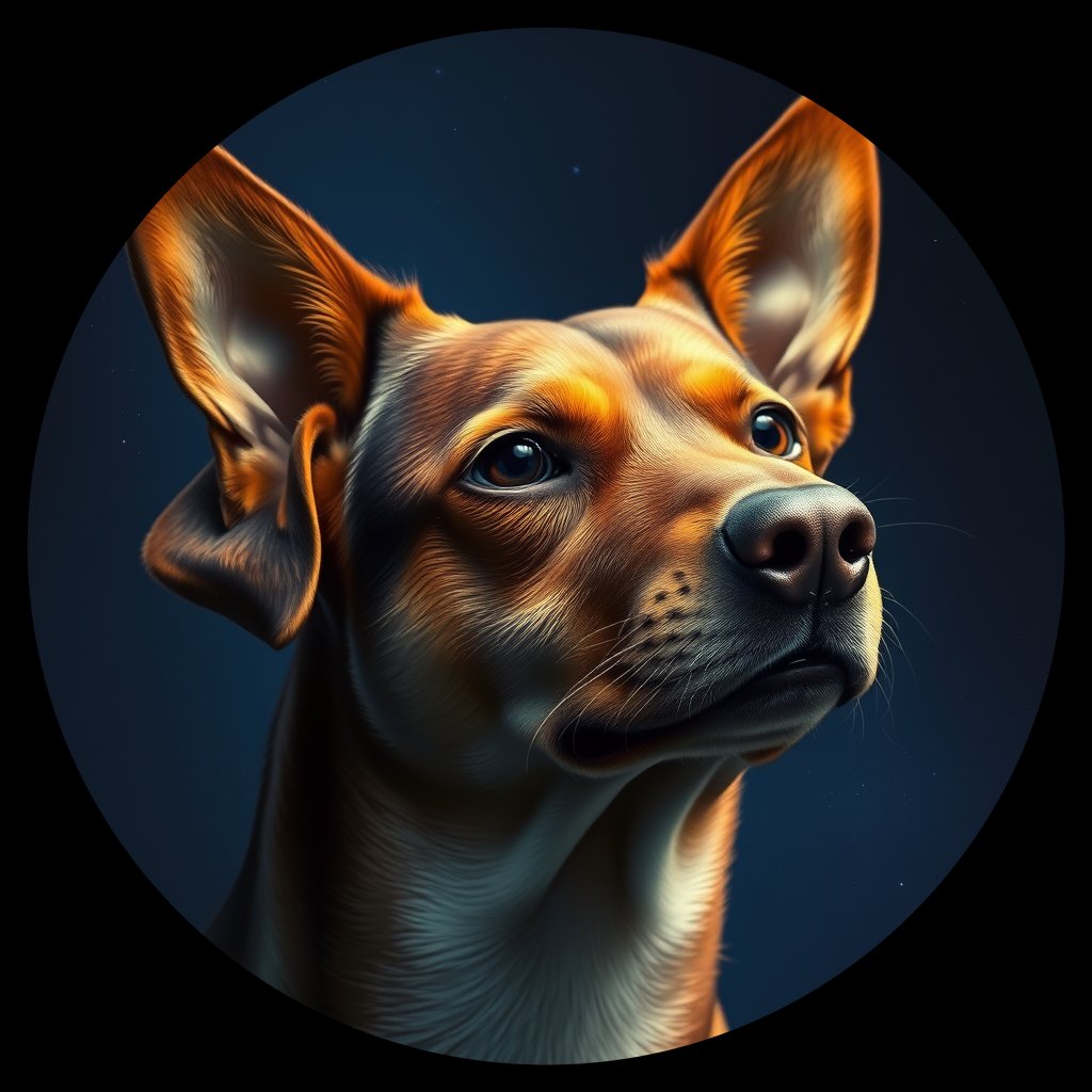 Cosmic medallion portrait of EAST_cd517, a Dingo East