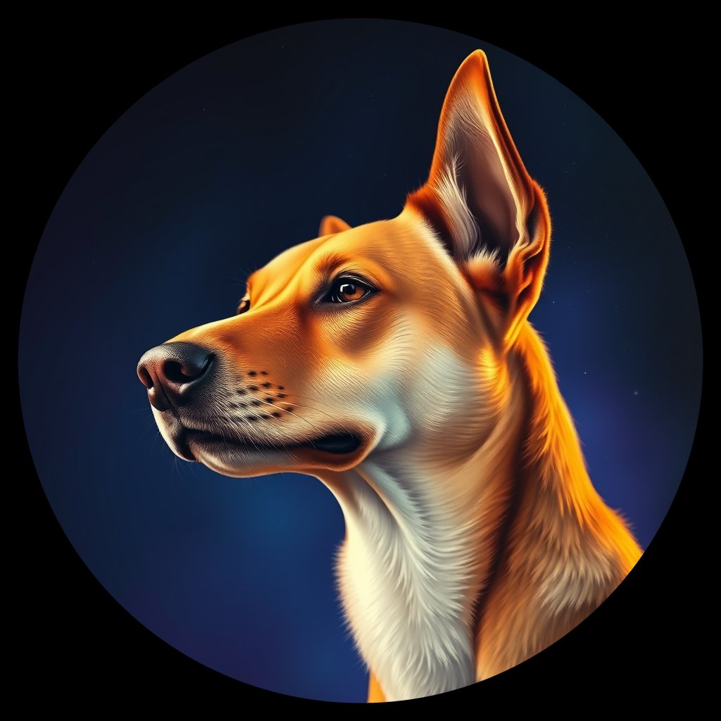 Cosmic medallion portrait of EAST_cd519, a Dingo East