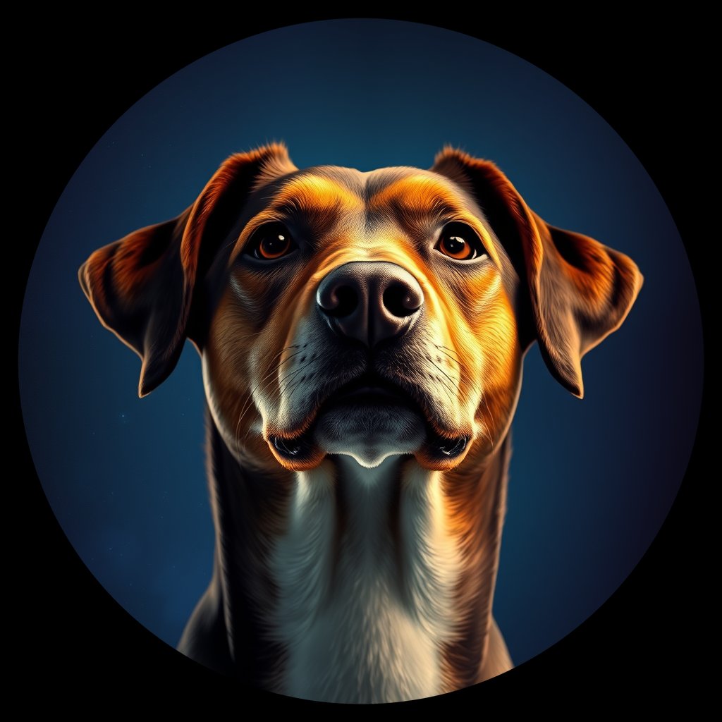 Cosmic medallion portrait of EAST_cd551, a Dingo East