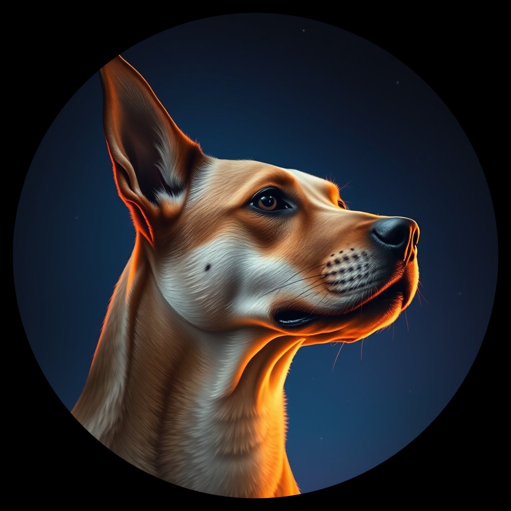 Cosmic medallion portrait of EAST_cd552, a Dingo East