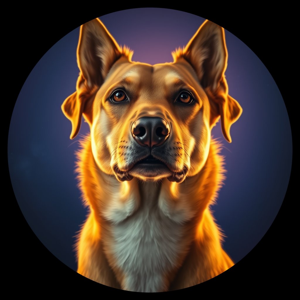 Cosmic medallion portrait of EAST_cd554, a Dingo East