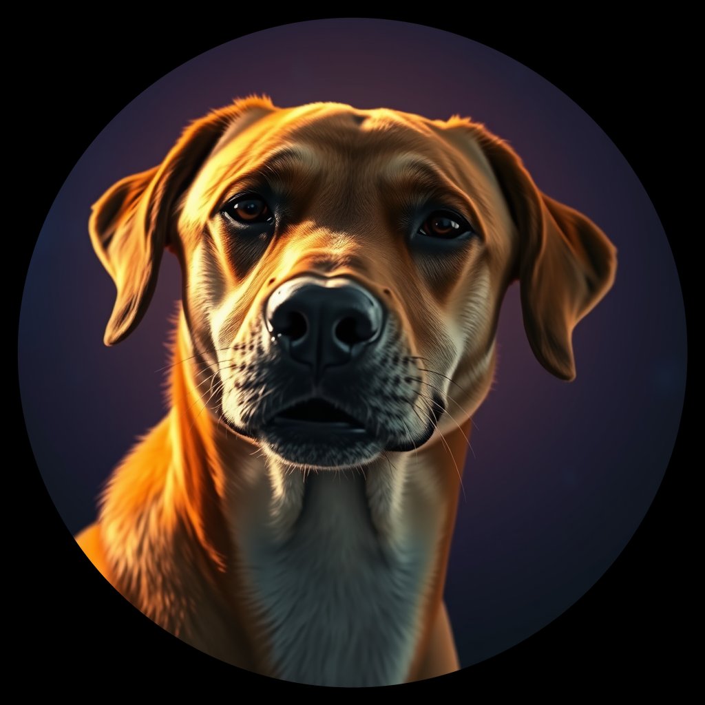 Cosmic medallion portrait of EAST_cd570, a Dingo East