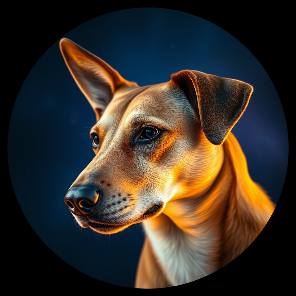Cosmic medallion portrait of EAST_cd613, a Dingo East