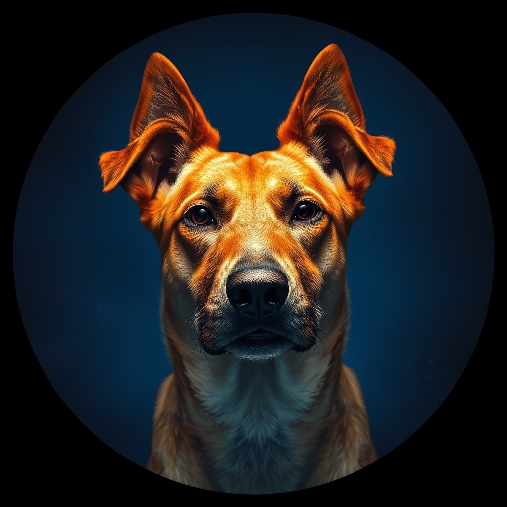 Cosmic medallion portrait of EAST_cd618, a Dingo East