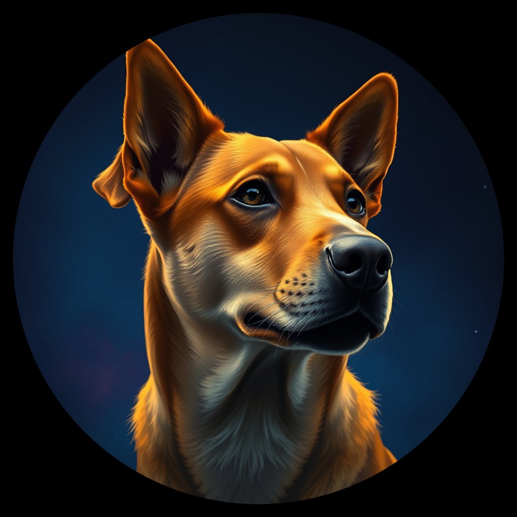 Cosmic medallion portrait of EAST_cd622, a Dingo East