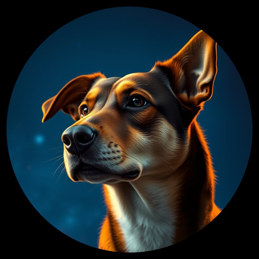 Cosmic medallion portrait of EAST_cd623, a Dingo East