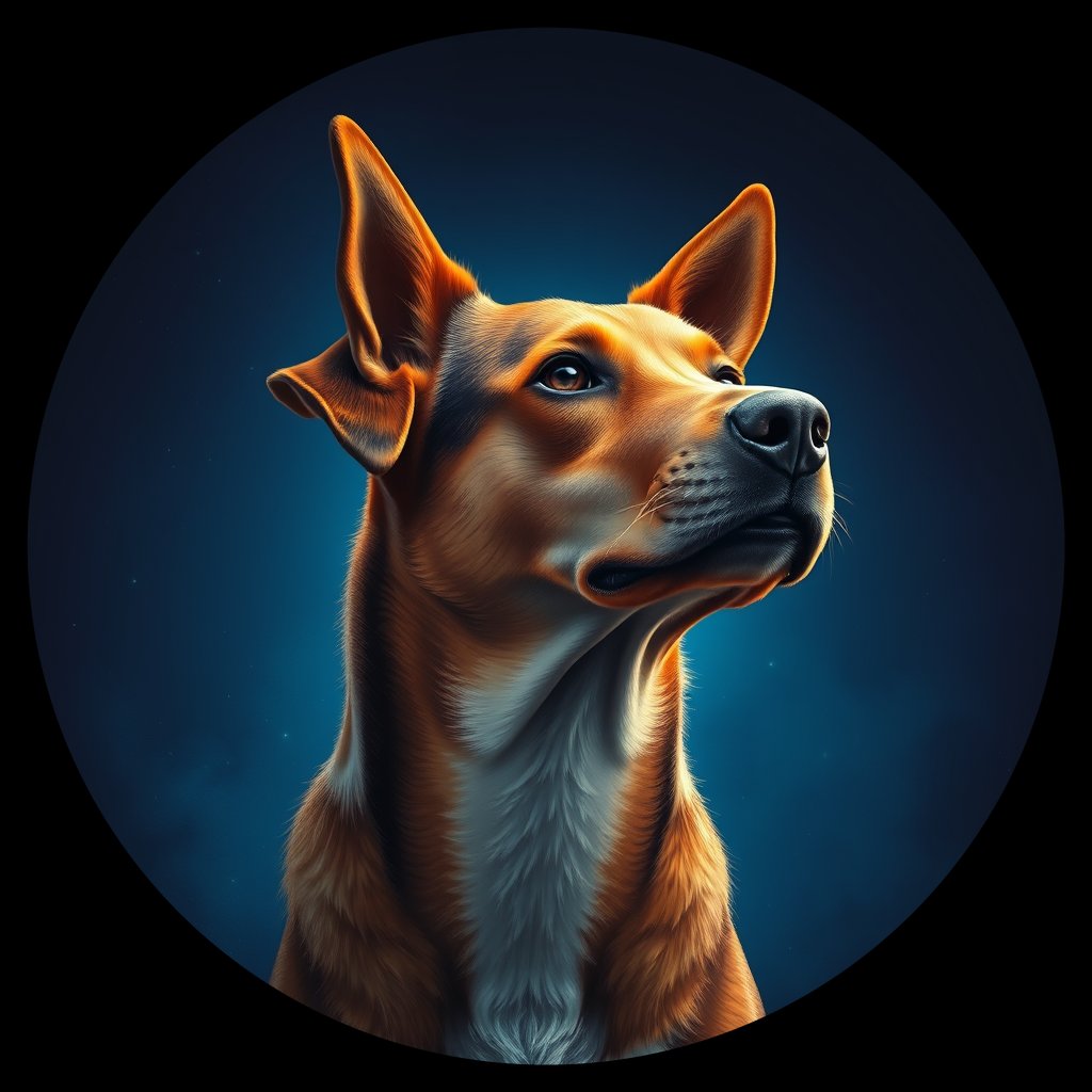 Cosmic medallion portrait of EAST_cd631, a Dingo East