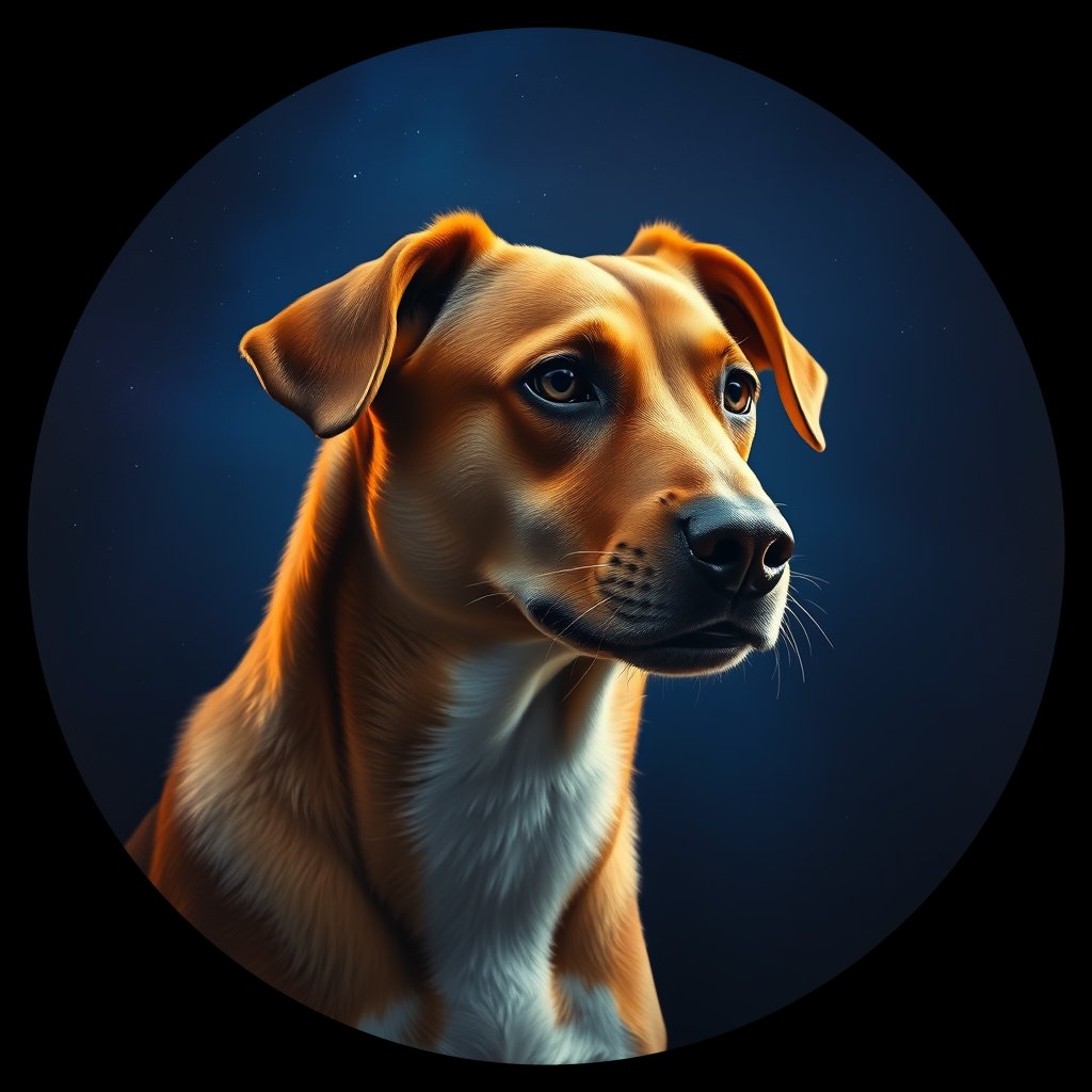 Cosmic medallion portrait of EAST_cd634, a Dingo East
