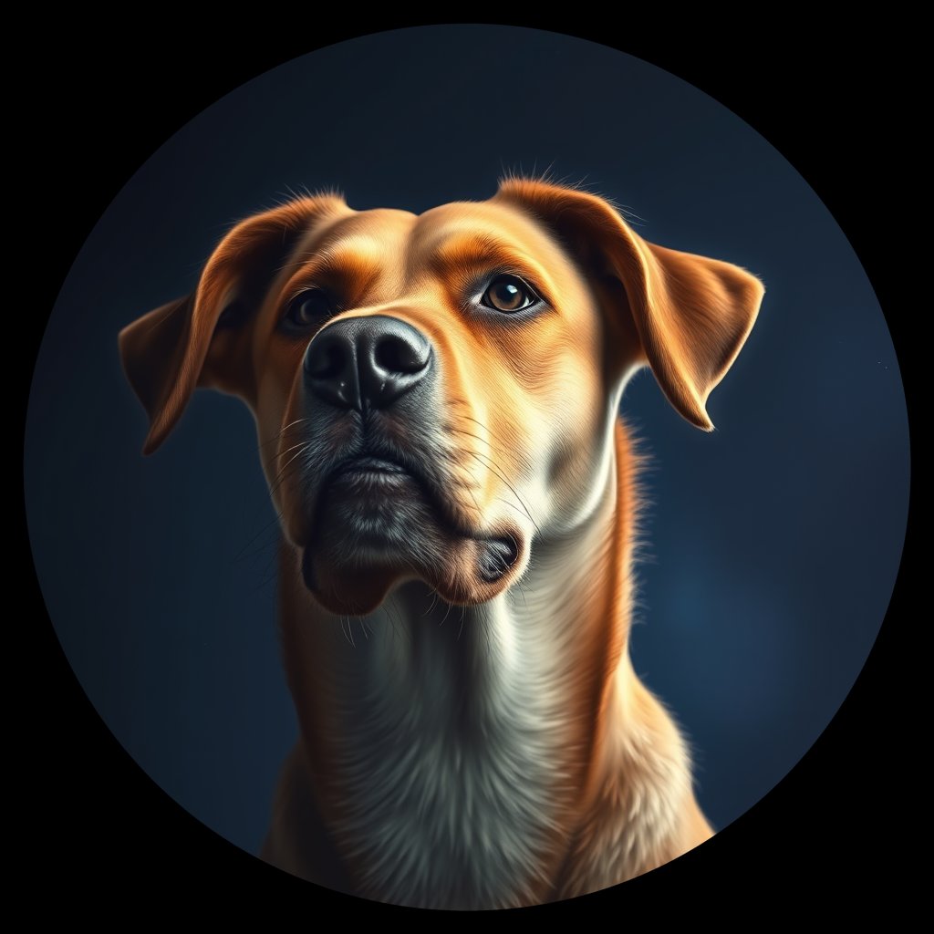 Cosmic medallion portrait of EAST_cd645, a Dingo East