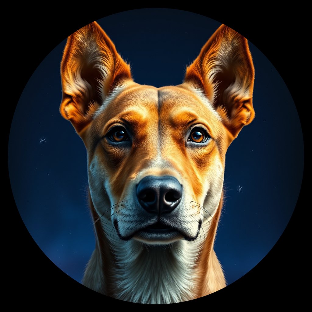 Cosmic medallion portrait of EAST_cd647, a Dingo East
